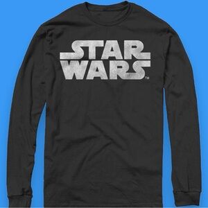 Star Wars Simplest Logo Long Sleeve T-Shirt Movie Universe Space Large Gift NEW